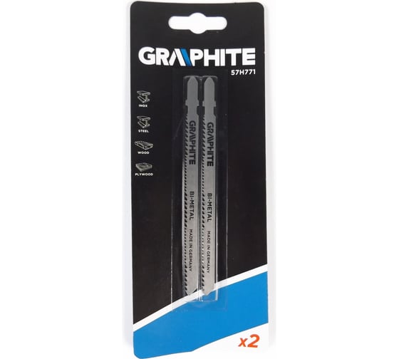 Полотна (2 шт; 10/14TPI; хвостовик T) для электролобзика GRAPHITE 57H771