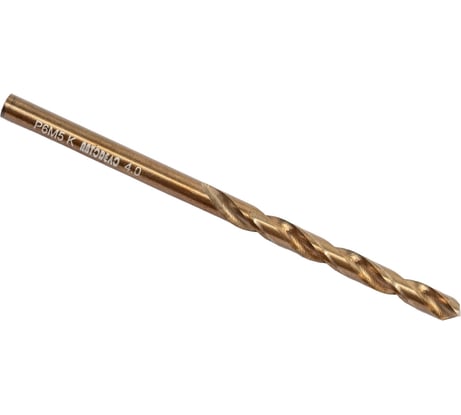 Сверло по металлу 4.0 мм, Р6М5К5 Cobalt 5% Professional АвтоDело 40846 15218