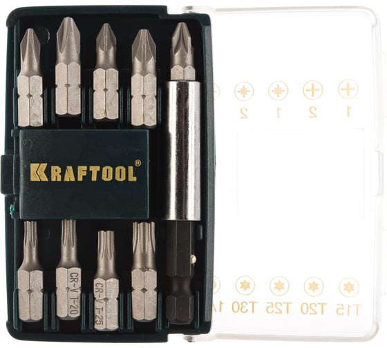  бит с магнитным адаптером Kraftool 26130-H10 - выгодная цена .