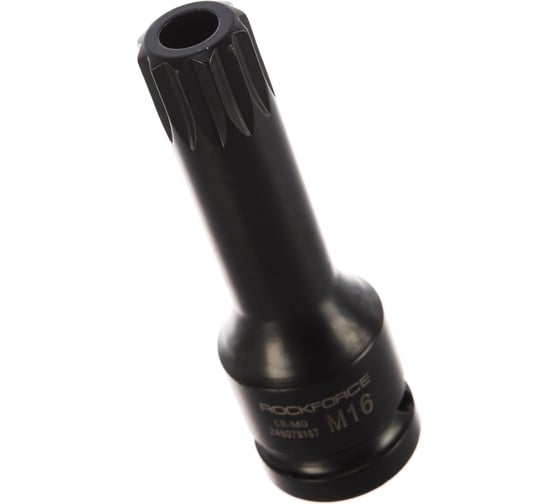 Головка-бита SPLINE глубокая ударная с отверстием (M16; 1/2") ROCKFORCE RF-24807816T