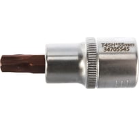Головка-бита TORX Premium с отверстием (T45; 1/2"; L-55 мм) ROCKFORCE RF-34705545PR