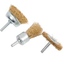 Набор щеток-крацовок для дрели кисть 25 мм, чашка 50 мм, плоская 50 мм ZOLDER ЭК000144946