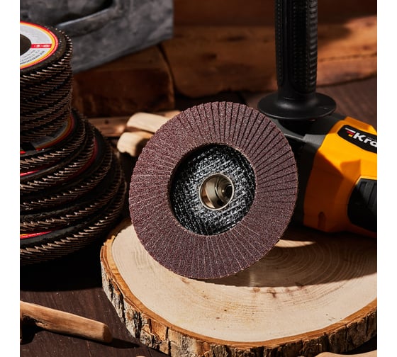Круг лепестковый торцевой P120, 125x22.2 мм KRANZ KR-90-0017