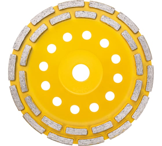 Чашка алмазная шлифовальная, двухрядная 180x22.2 мм KRANZ KR-90-0253