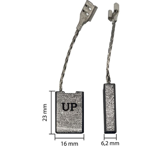 Щетка графитовая для BOSCH GWS20-230 (аналог 1607014171) 6.2x16x23 мм, автостоп UNITED PARTS 90-0644