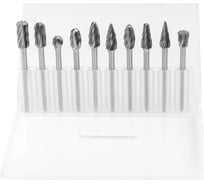 Набор борфрез 4х3 мм двойная насечка, 10 шт ZENION бф00170