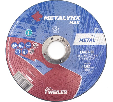 Круг отрезной (125x1.6x22.23 мм; F41 EA46T-BF) Metalynx 388461