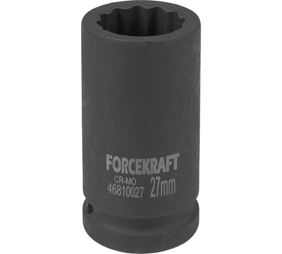 Головка ударная глубокая 27 мм, 3/4"DR, 12-гранная Forcekraft FK-46810027(58423)