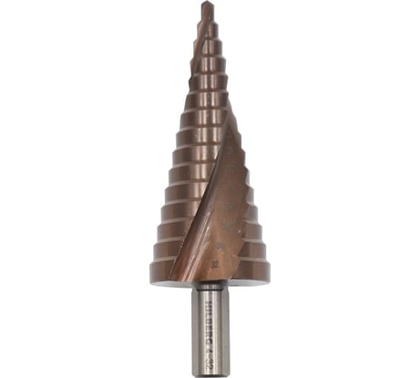 Сверло ступенчатое кобальтовое по металлу Hilberg 4-32 мм (15ступ) (Р6М5) HSS-COBALT, ST0432