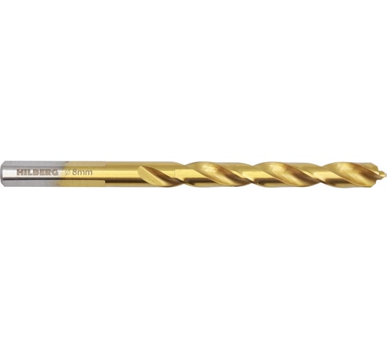 Сверло по металлу 8.0x117(75) мм Cobalt 5% TOP Hilberg CO080 1