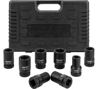 Набор головок ударных глубоких 1"DR, 6-гранные, 8 предметов (22-41 мм), в кейсе Forcekraft FK-8081-5MPB(58397)