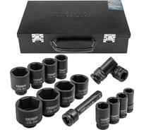 Набор головок ударных глубоких 3/4"DR, 6-гранные, 14 предметов (17-65 мм), в металлическом кейсе Forcekraft FK-6142-5MPB(58389)