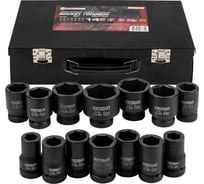 Набор головок ударных глубоких 1"DR, 6-гранные, 14 предметов (22-60 мм) Forcekraft FK-8152-5MPB(58399)