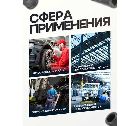 Набор головок ударных глубоких 1"DR, 12-гранные, 25 предметов Forcekraft FK-8251-9MPB(58402)