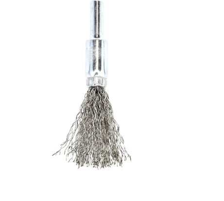 Щетка концевая 10 мм, c хвостовиком 6x17 мм, ворс гофрированная нержавеющая сталь 0.30 мм, до 4500 об/мин (13-114) EuroBrush EB-E10SS