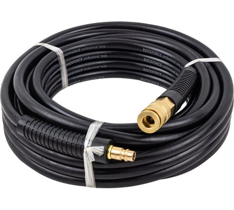Шланг резиновый воздушный армированный с фитингами 6x12 мм, 10 м Rockforce RF-AHC-10/B(58677)
