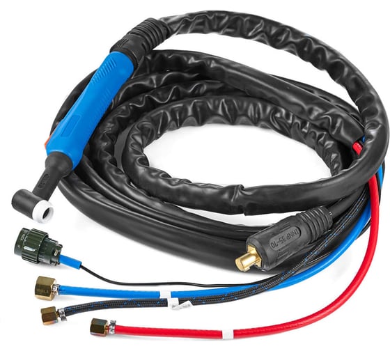 Горелка TIG WP 18FX (4 м, M16x1.5+2 pin, вилка 35-50, водяное охлаждение, AC250А/DC350A, 0.5-4.0 мм) энаргит WP18FX-4-M16-2P-3550