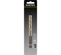 Сверло по металлу HSS-TiN 5x106 мм, HEX RUNTEC RT-DS5
