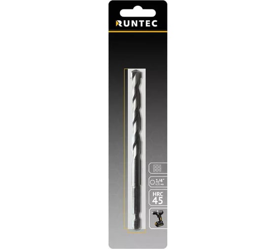 Сверло по бетону HRC45 8x120 мм, HEX RUNTEC RT-DC8 1