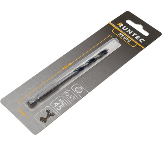 Сверло по дереву HRC45 5x105 мм, HEX RUNTEC RT-DT5