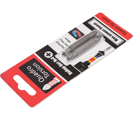 Набор двухсторонних бит №4 (2 шт; 50 мм; Ph2xPh2; Ph1xPh3) Quadro Torsion 490004