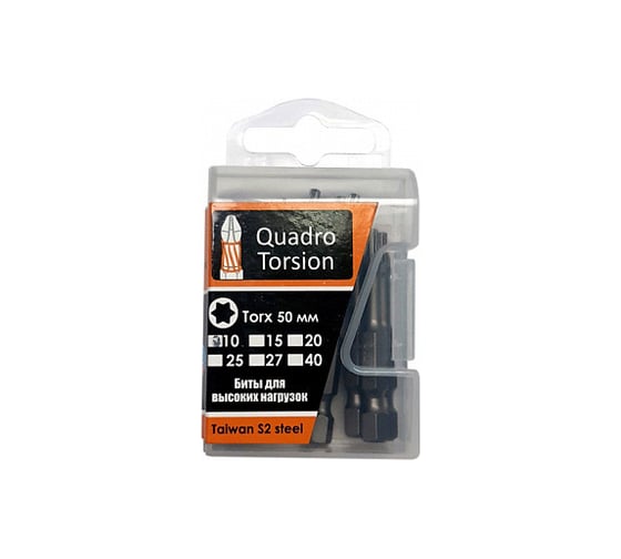 Бита Torx (10 шт; T40; 50 мм; 1/4") Quadro Torsion 434050