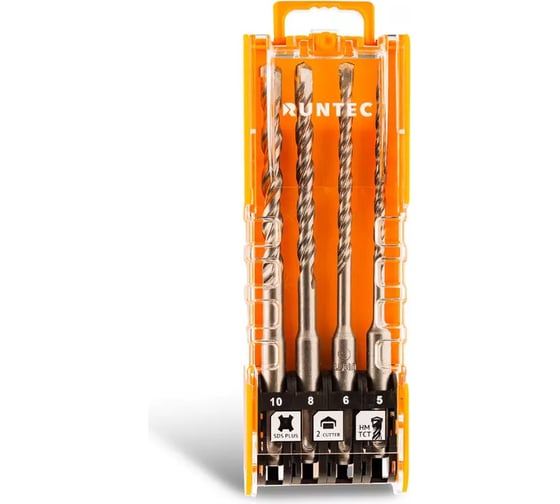 Набор буров SDS-Plus 2 Cutter 5, 6, 8, 10x160 мм, 4 шт RUNTEC RT-RD2XN160 1