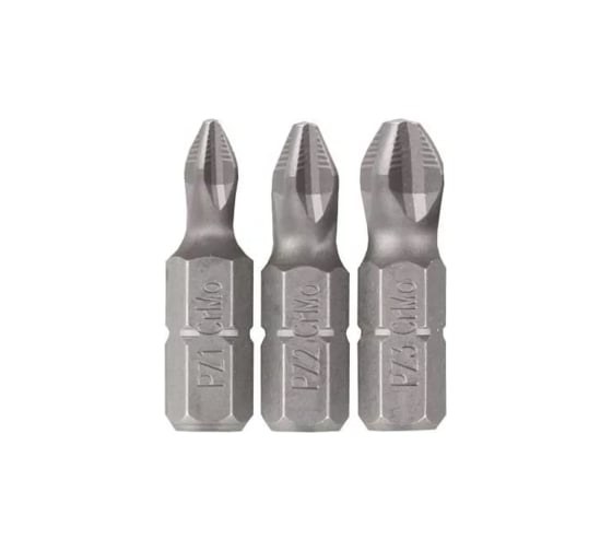 Набор бит №2 (3 шт; 25 мм; PZ1/PZ2/PZ3) Quadro Torsion 490002