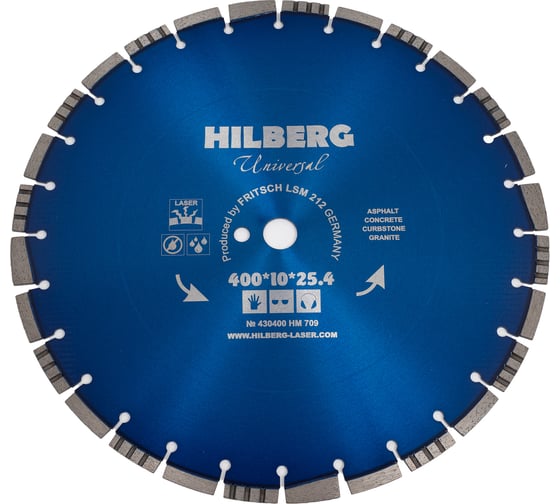 Диск алмазный отрезной Universal (400x25.4/12 мм) Hilberg HM709