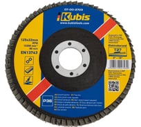 Круг лепестковый торцевой плоский Т27 Р36, 125х22 мм KUBIS 07-00-2703