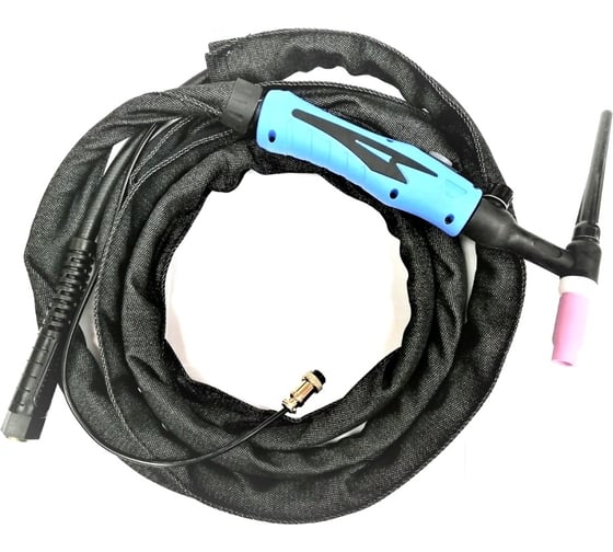 Горелка TIG WP 9 FXV (4 м, M16x1.5, 2 pin, воздушное охлаждение, AC80А/DC125A, 0.5-2.4 мм) энаргит WP9FXV-4-M16-2P 1