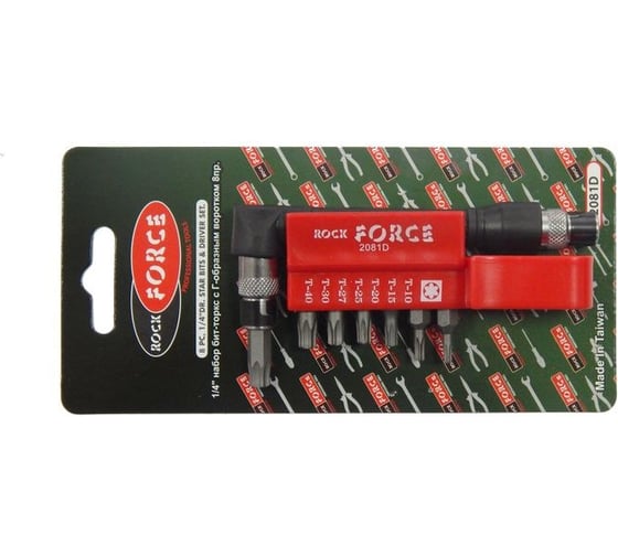 Набор вставок TORX с Г-образным держателем (8 шт; 1/4"DR) ROCKFORCE RF-2081D