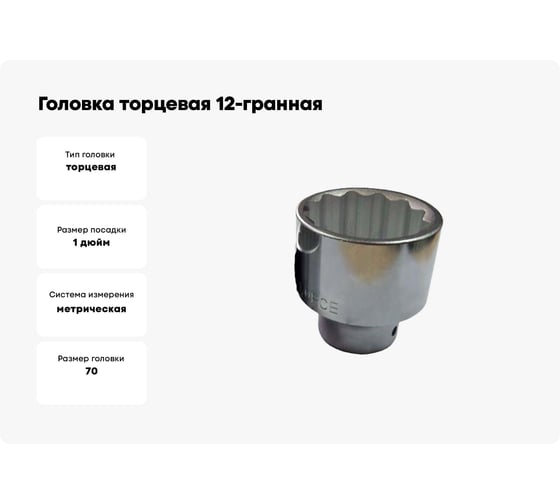 Головка торцевая 12-гранная (70х85 мм; 1") ROCKFORCE RF-58970