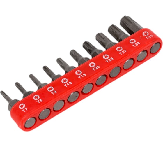 Набор вставок TORX с магнитными держателями (10 шт; 1/4"DR) ROCKFORCE RF-21022 RF-21022(1279)