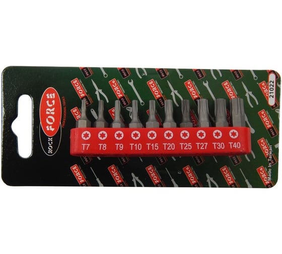 Набор вставок TORX с магнитными держателями (10 шт; 1/4"DR) ROCKFORCE RF-21022 RF-21022(1279)