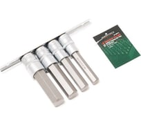 Набор головок-бит Hex 6-гранных,4 пр. на планке Rockforce RF-40917L(46641)