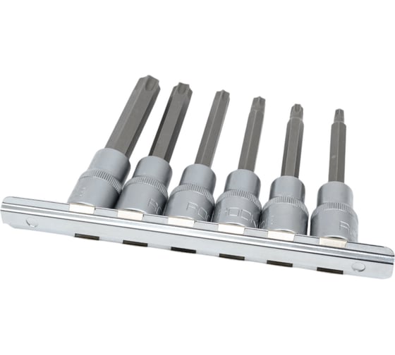 Набор головок-бит Torx 6-лучевых 6 шт на планке ROCKFORCE RF-40913L RF-40913L(46636)