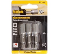 Набор магнитных насадок под 6-гранные головки (3 шт; 6-10 мм; 48 мм; 1/4) SureTorq 1171-0301