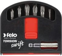 Набор бит Torsion (6 бит с держателем; PZ; 25 мм; в кейсе Swift) Felo 02060306