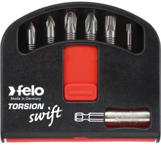 Набор бит Torsion (6 бит с держателем; PZ; 25 мм; в кейсе Swift) Felo 02060306 1