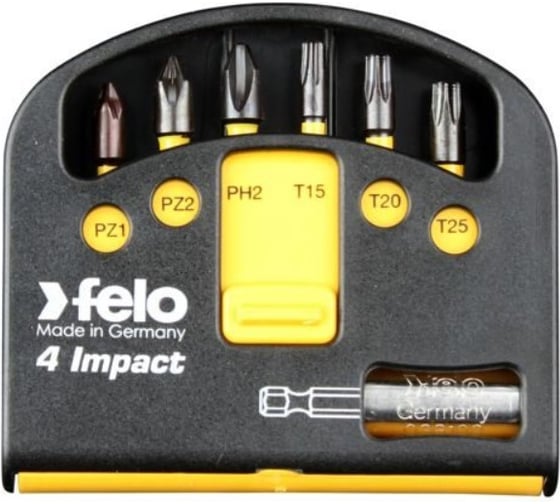 Набор бит Impact (6 бит с держателем; PH; 25 мм; в кейсе Swift) Felo 02060546 1