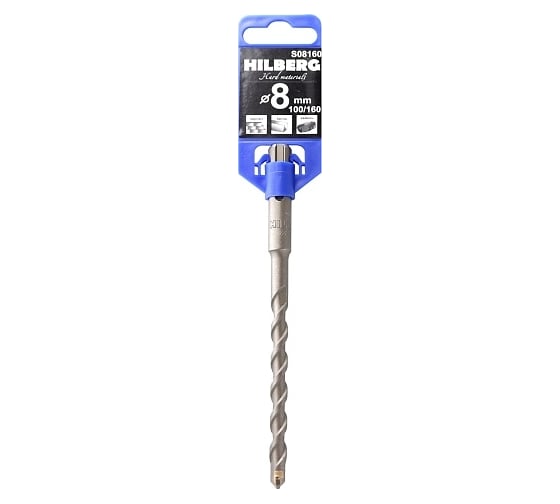 Бур для перфоратора по бетону 8x160 мм, SDS-plus Hilberg S08160 1