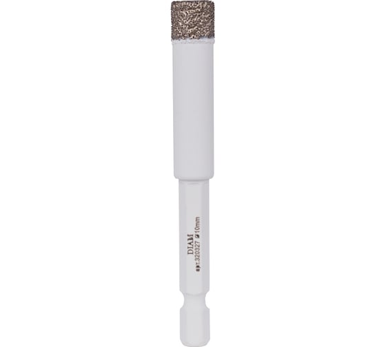 Сверло алмазное 10x35 мм, 1/4 HEX-E Extra Line V-TECH (в.спекание) Diam 320327