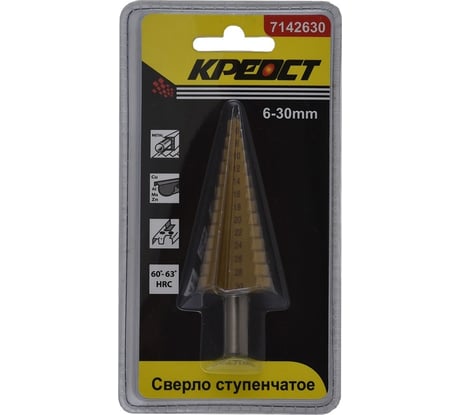 Сверло ступенчатое по металлу 6-30 мм Креост 7142630