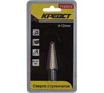 Сверло ступенчатое по металлу 4-12 мм Креост 7142412
