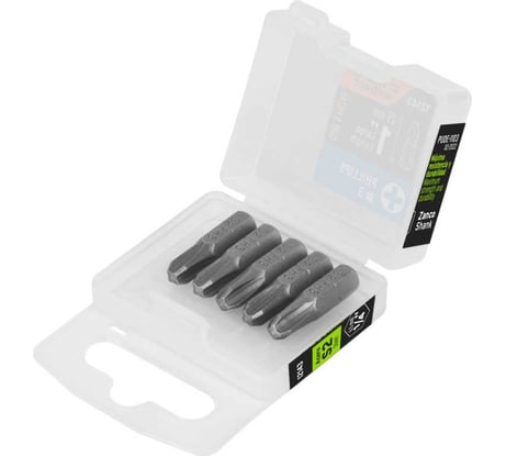 Набор профессиональных бит EXPERT сталь S2, 25 мм, PH3, 5 шт Truper 12143