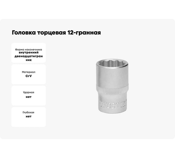 Головка торцевая 12-гранная 28 мм, 1/2"DR THORVIK S13S1228 054164