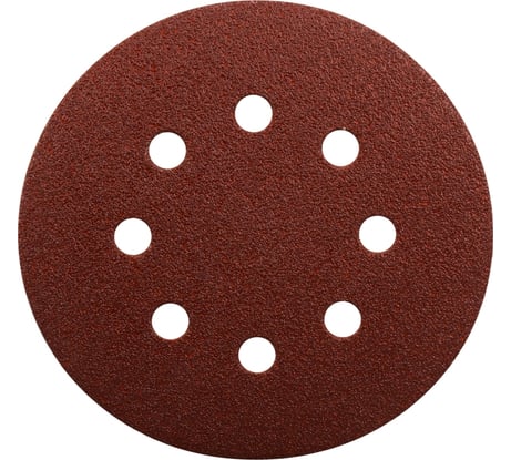 Диск шлифовальный 125 мм, A180, 8 отверстий, коричневый, липучка, 10 шт Makita D-54558