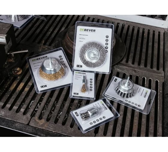 Щетка дисковая плетеная с хвостовиком 100 мм, проволока - INOX 0.50 мм DEBEVER DB80163381