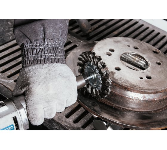 Щетка дисковая плетеная с хвостовиком 100 мм, проволока - INOX 0.50 мм DEBEVER DB80163381